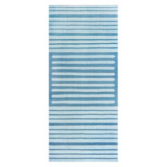 Tappeto Doris Leslie Blau Vintage Indian Dhurrie a righe blu