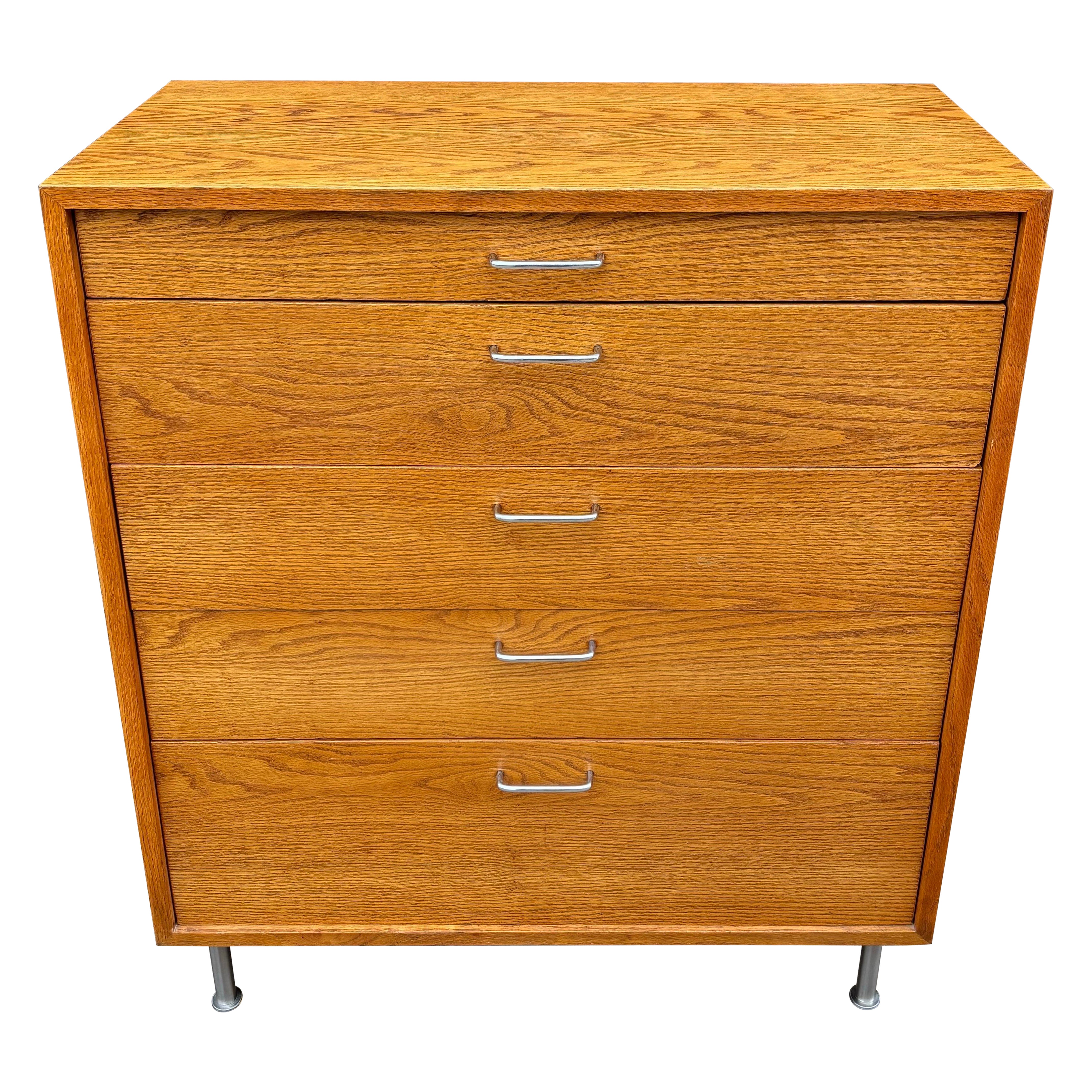 Oak 5 Drawer Dresser in the Style of George Nelson
