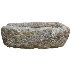 19th Century Spanish Chisled Granite Vessel