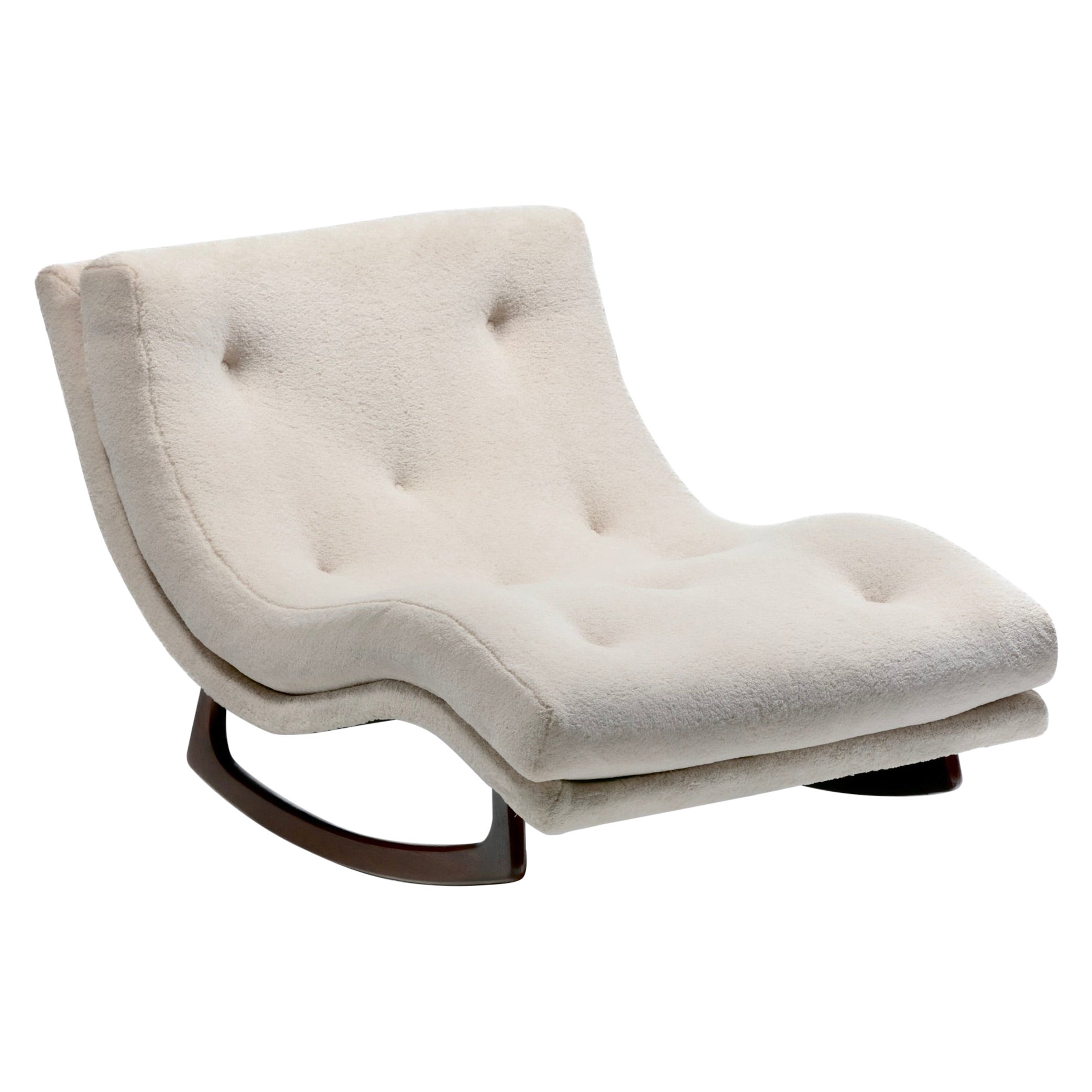 Adrian Pearsall Chaise Lounge Rocker in finto shearling color sabbia pallida