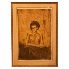 Grande peinture d'art surréaliste mexicaine Magic Boy signée Jonathan Barbieri