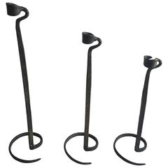 Arts and Crafts Bronze Candle Holders