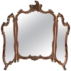 Antique Mahogany Triptych Dressing Mirror 2