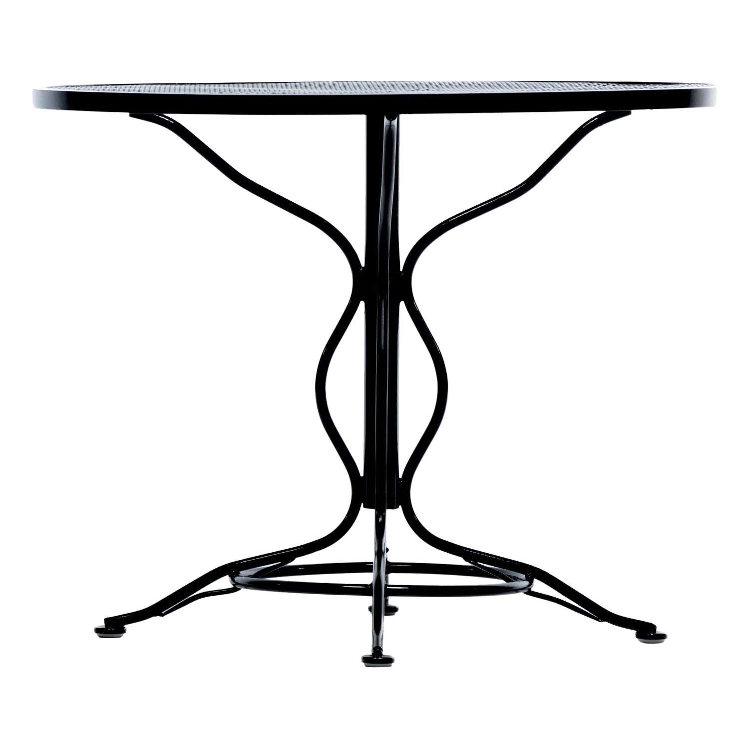 Table en fer forgé noir de style The Moderns avec base et repose-pieds sculpturaux en vente