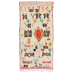 Vintage Moroccan Azilal Rug with Tribal design in bright Colors