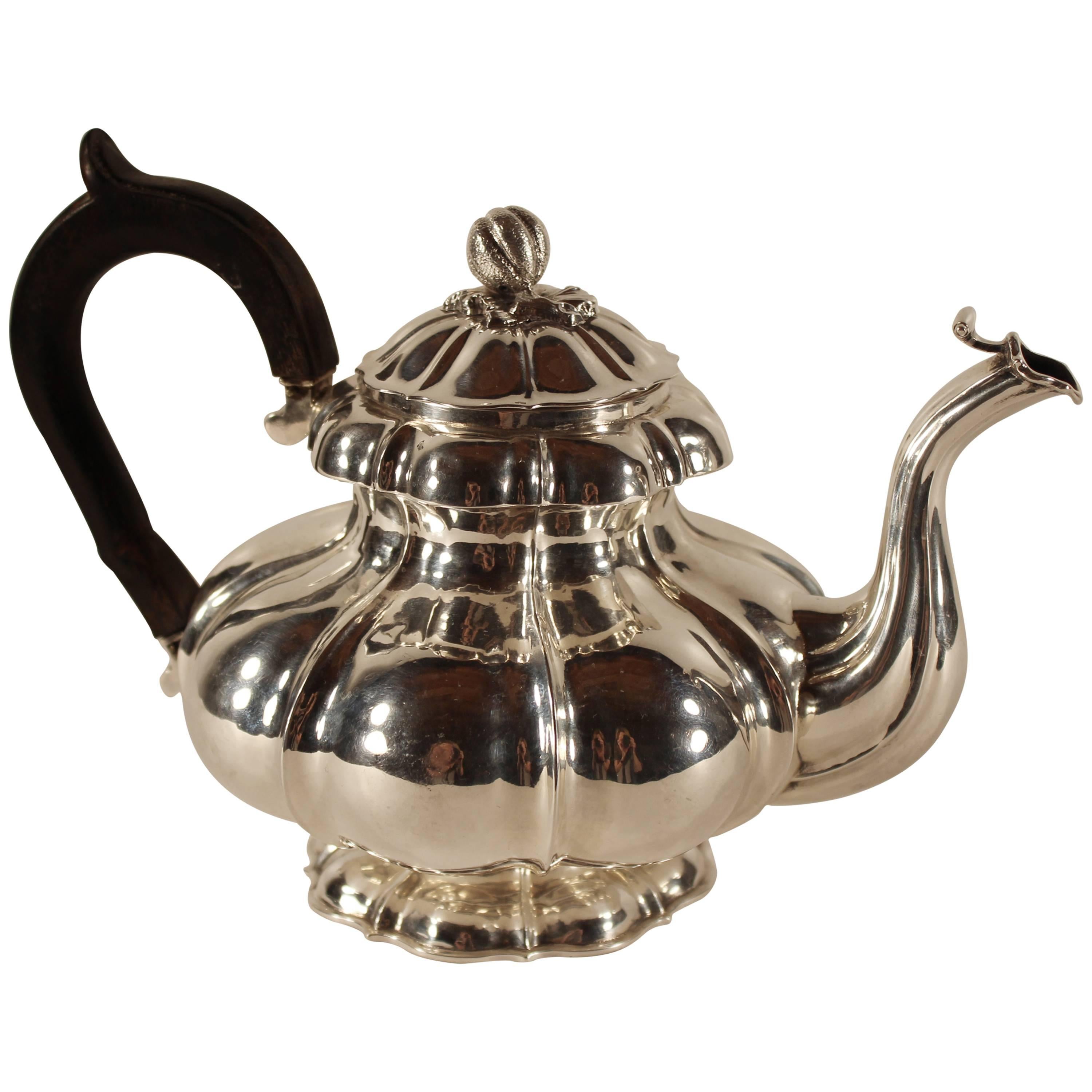 Antique Silver Teapot, Belgium 1831-1869 For Sale