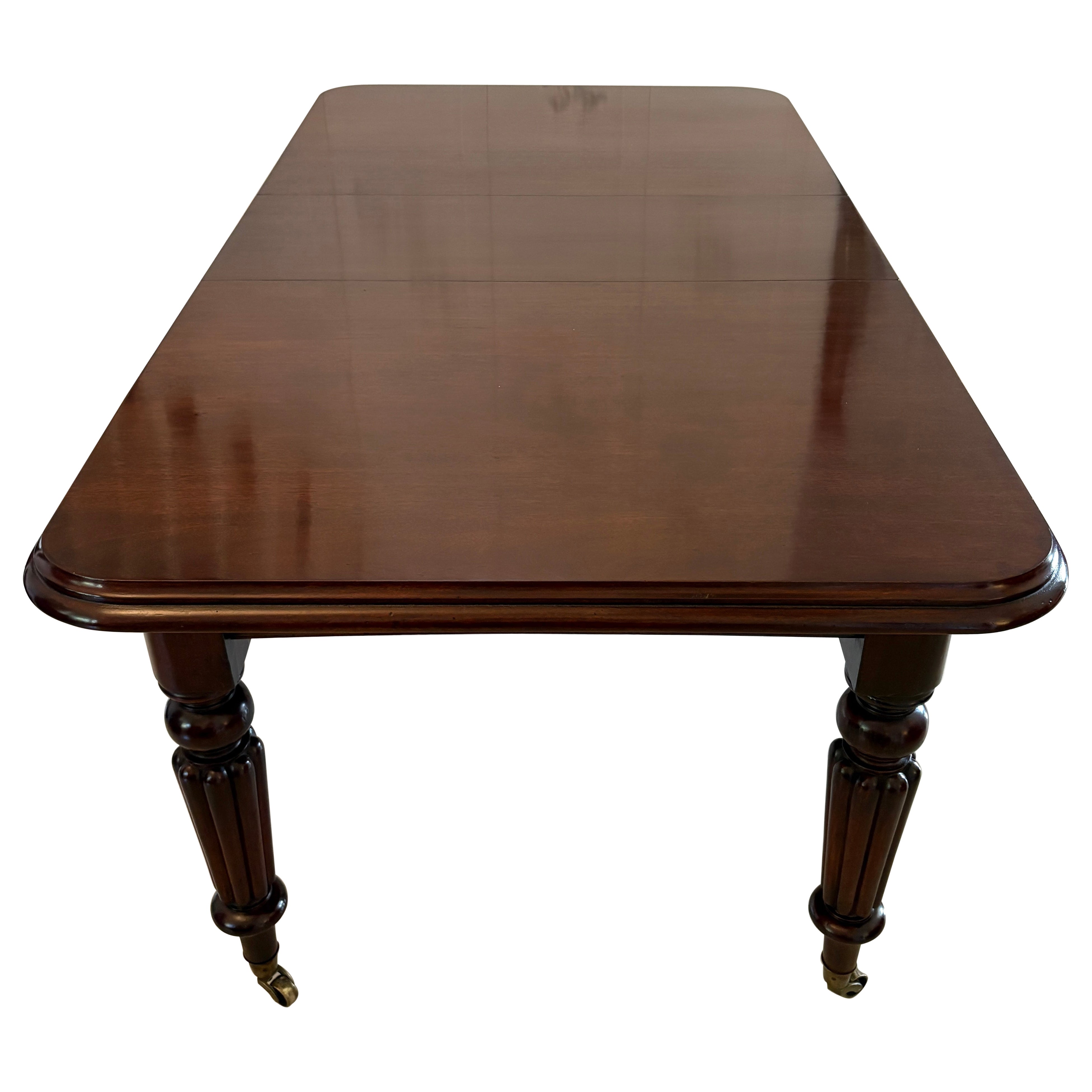 Mesa Extensible de Caoba Antigua Figurada de 8 Plazas de Magnífica Calidad
