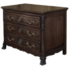 Antique French Louis XIV Solid Oak Commode 