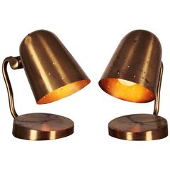Pair of Articulated Brass Table Lamps or Wall Lights by Ateljé Lyktan, 1940