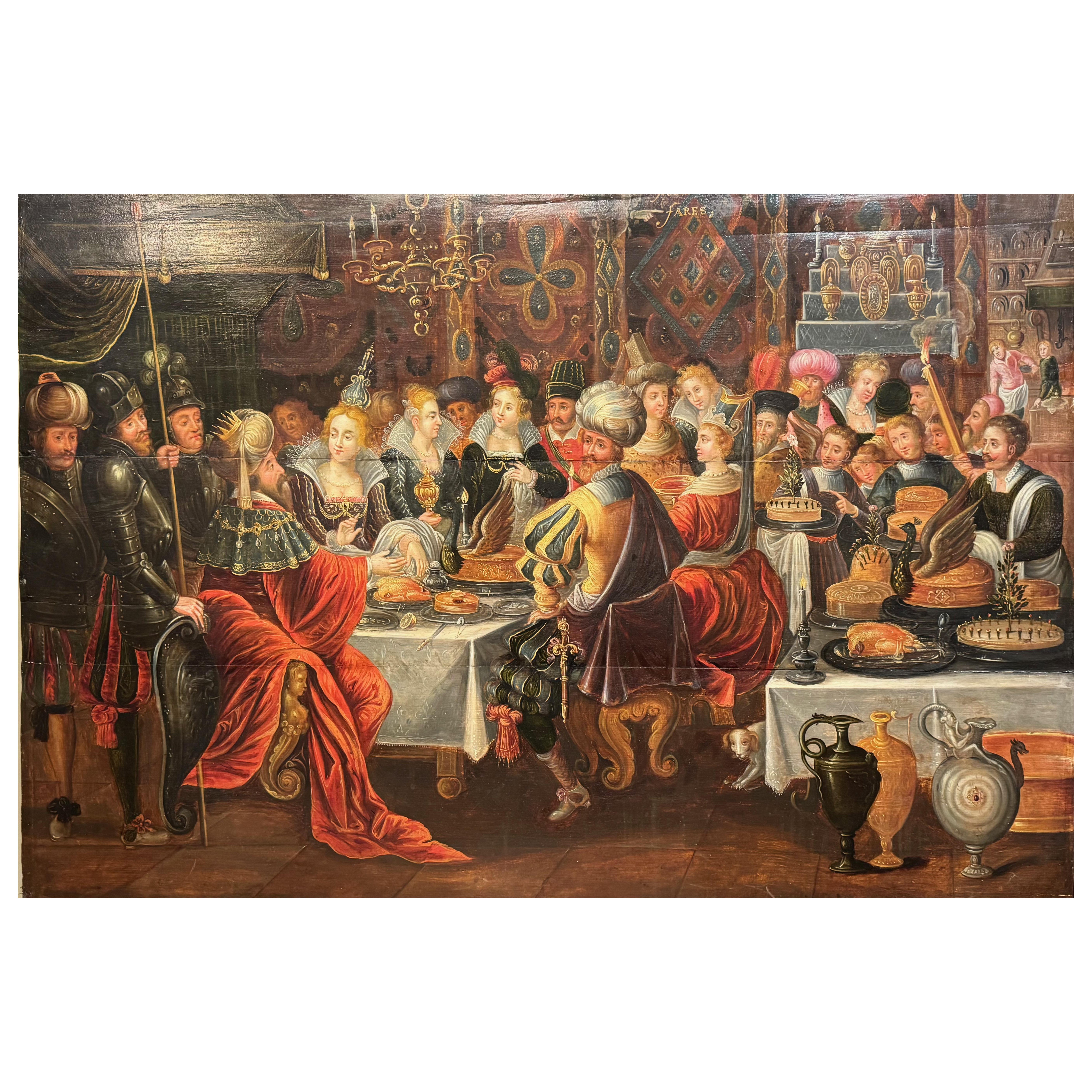 La festa di Baldassarre, Frans FRANKEN II e bottega, XVII secolo.