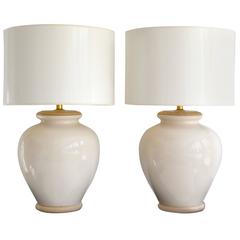 Pair of Mid-Century Ceramic Urn Form Table Lamps