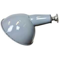 Industrial British Grey Enamel Factory Wall Lamp, 1960s