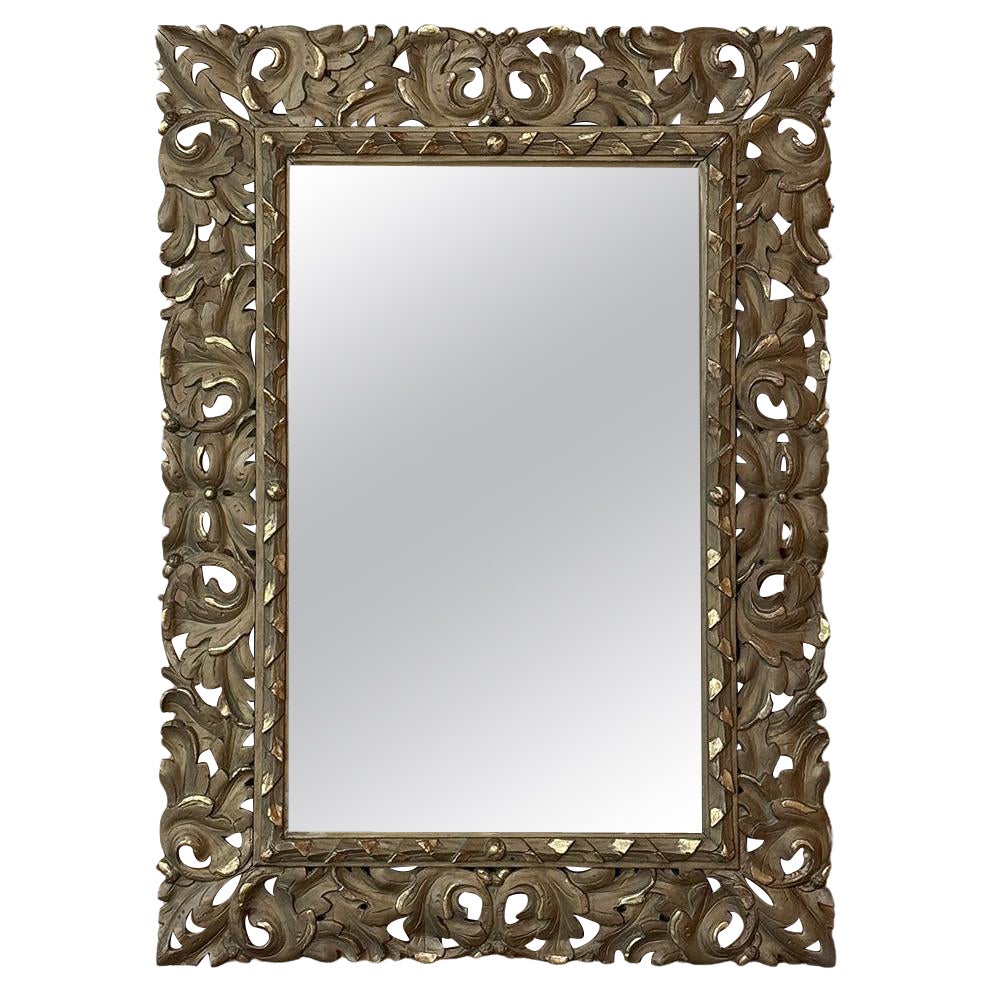 Antique Italian Renaissance Carved Giltwood Wall Mirror