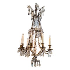 19th Century Italian Gilt Bronze and Crystal Chandelier