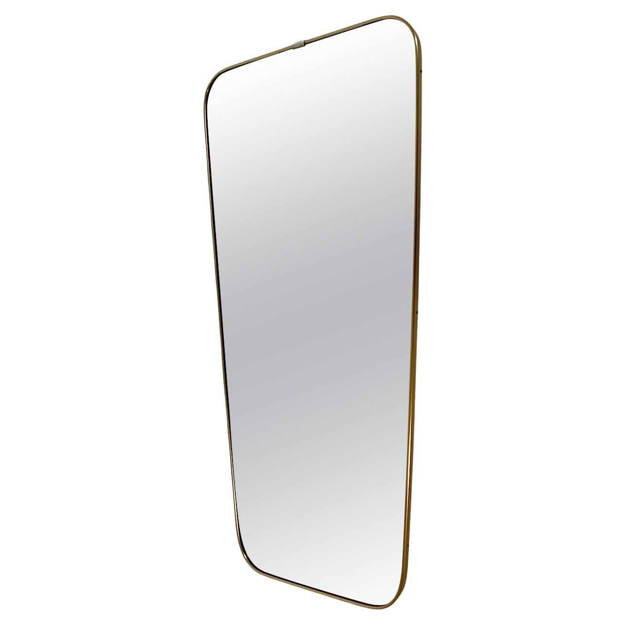 Mid Century Modern Vintage Golden Metal Rectangular Full-Length or Floor Mirror