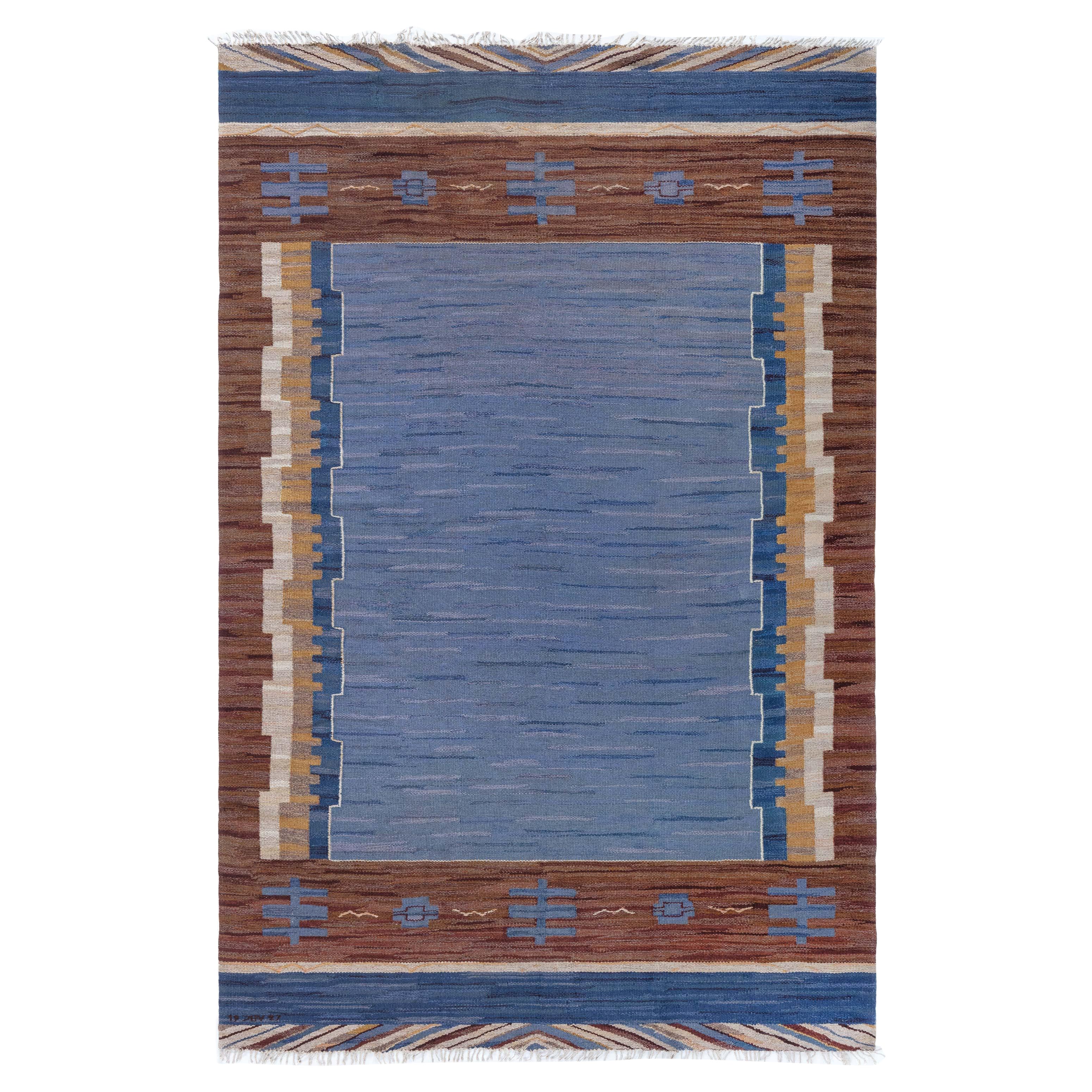 Tappeto Doris Leslie Blau Vintage Swedish Flat Woven di Johanna Bruns Vavskola