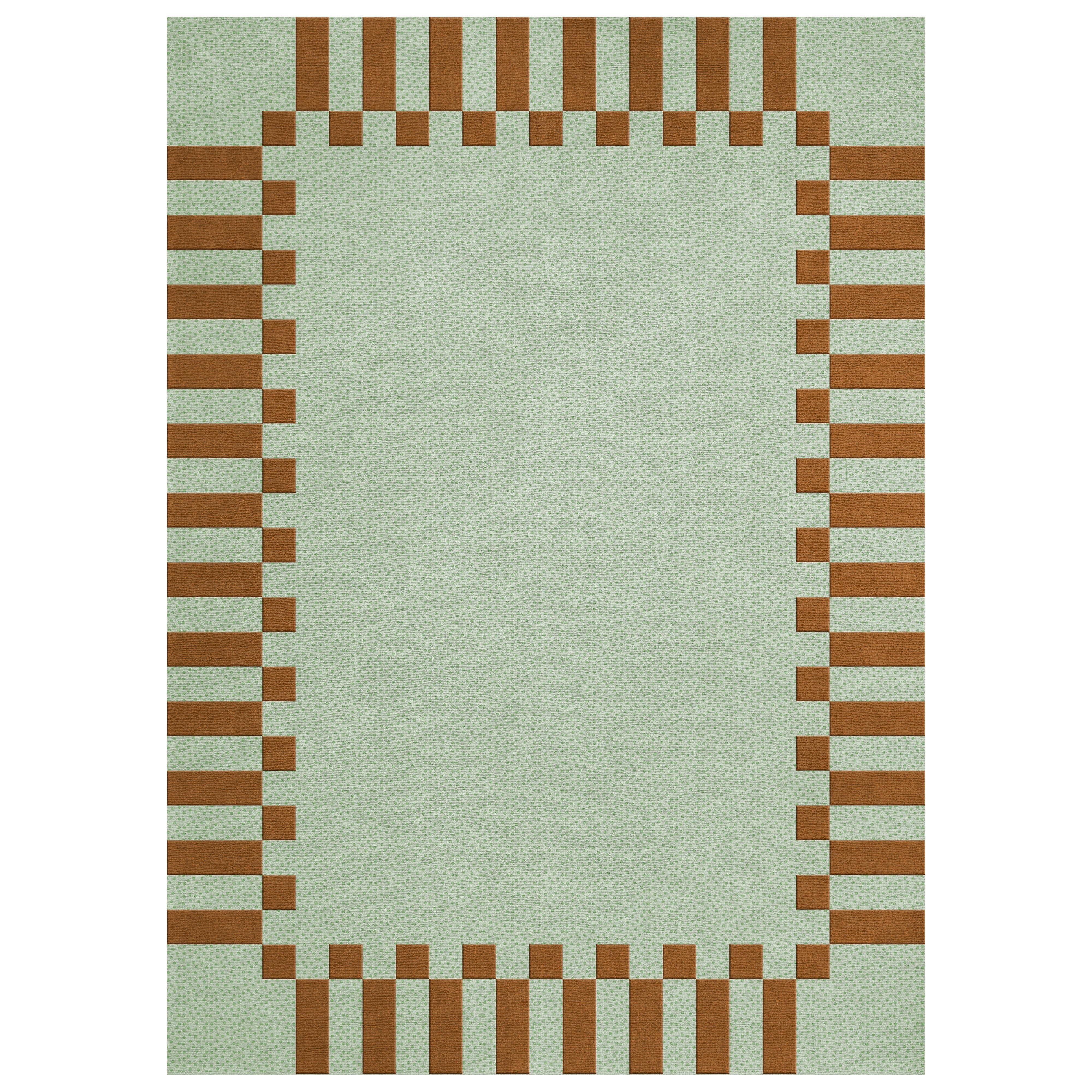 Tappeto Teklan Frame Wool Pistacchio Camel