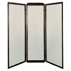 Antique French Art Deco Full Length Triptych Mirror attributed to Raymond Subes