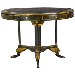 Antique Rare and Unusual Regency Baltic Circular Rent Table