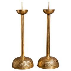 Pair of Gilded Bronze Candlesticks 6