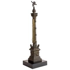 19th Century Bronze Model and Thermometer, July Column, Paris