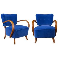 Pair of H-237 Jindrich Halabala Chairs 