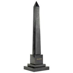 Unusual 1820's English-made black marble model of the Goshen Obelisk, Egypt