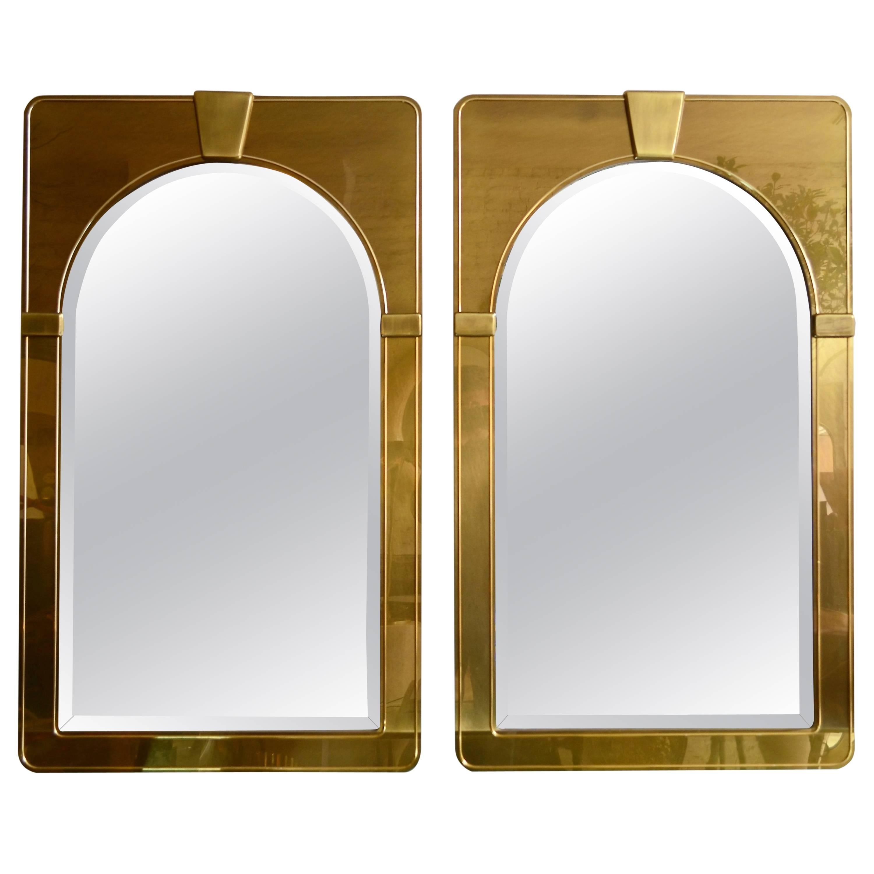Mastercraft Pair of Brass Mirrors