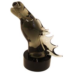 Monumental Murano Horse Head Sculpture by Livio Seguso Signed by the Artist 