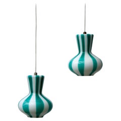 Coppia di lampade da soffitto A Fasce Verticali, Modello 4040 Venini
