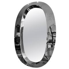 Large Modern Oval Stainless Steel Mirror