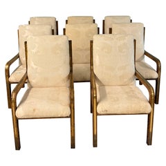 Sillas de Comedor de Chapa de Ébano Ultra Raras de los Años 70 De Mastercraft - Juego de 8