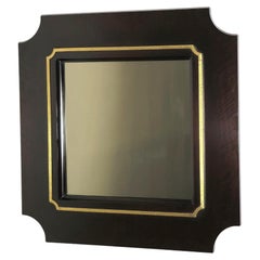 Wall Mirror Wood Mid-Century Modern Luciano Frigerio Design Italy 60s
