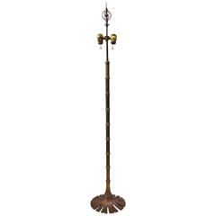 Retro Chapman Brass Faux Bamboo Floor Lamp 