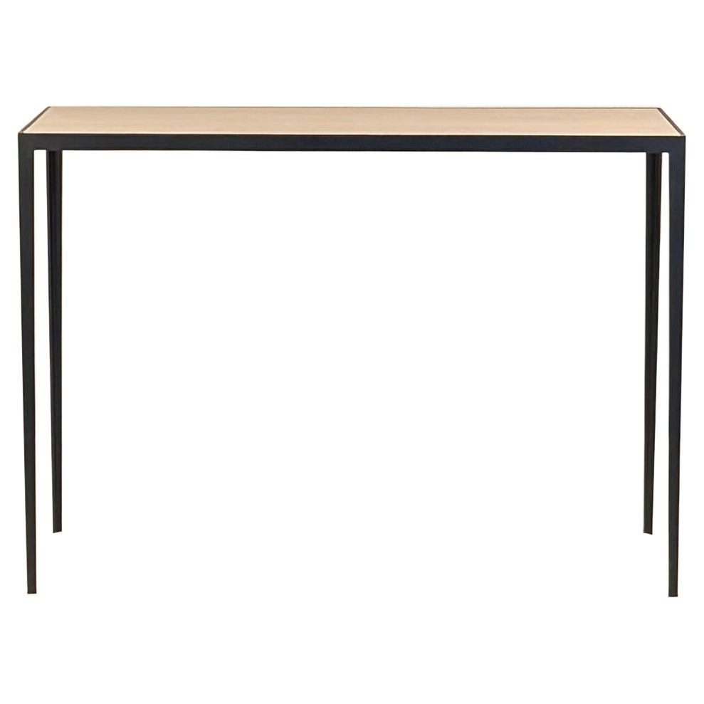 Konsole 'Étude' aus Schmiedeeisen und cremefarbenem Kalkstein von Design Frères