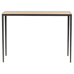 'Étude' Wrought Iron and Honed Cream Limestone Console by Design Frères
