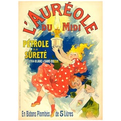 Original l'Aureole Poster Advertisement by Jules Cheret