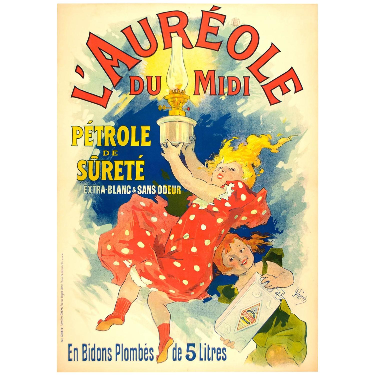 Original L Aureole Poster Advertisement By Jules Cheret For Sale At 1stdibs