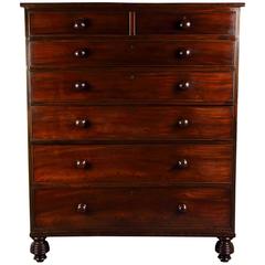 Antique Large Early Victorian Mahogany Chest of Drawers 