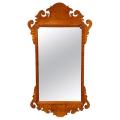 Handsome antique American classical Tiger Maple mirror