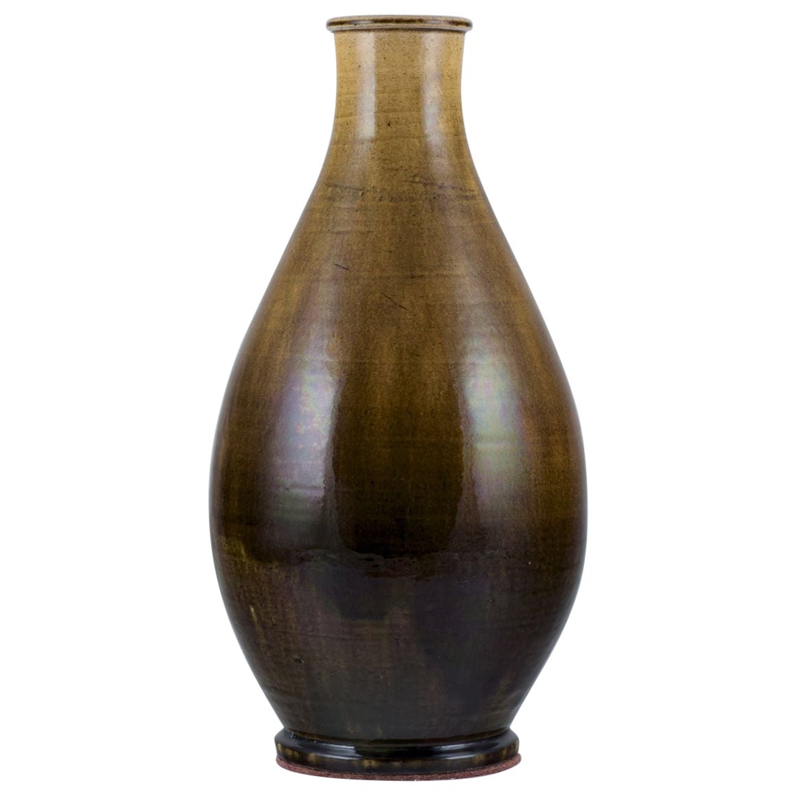 Svend Hammershøi for Kähler. Ceramic floor vase in uranium yellow glaze.