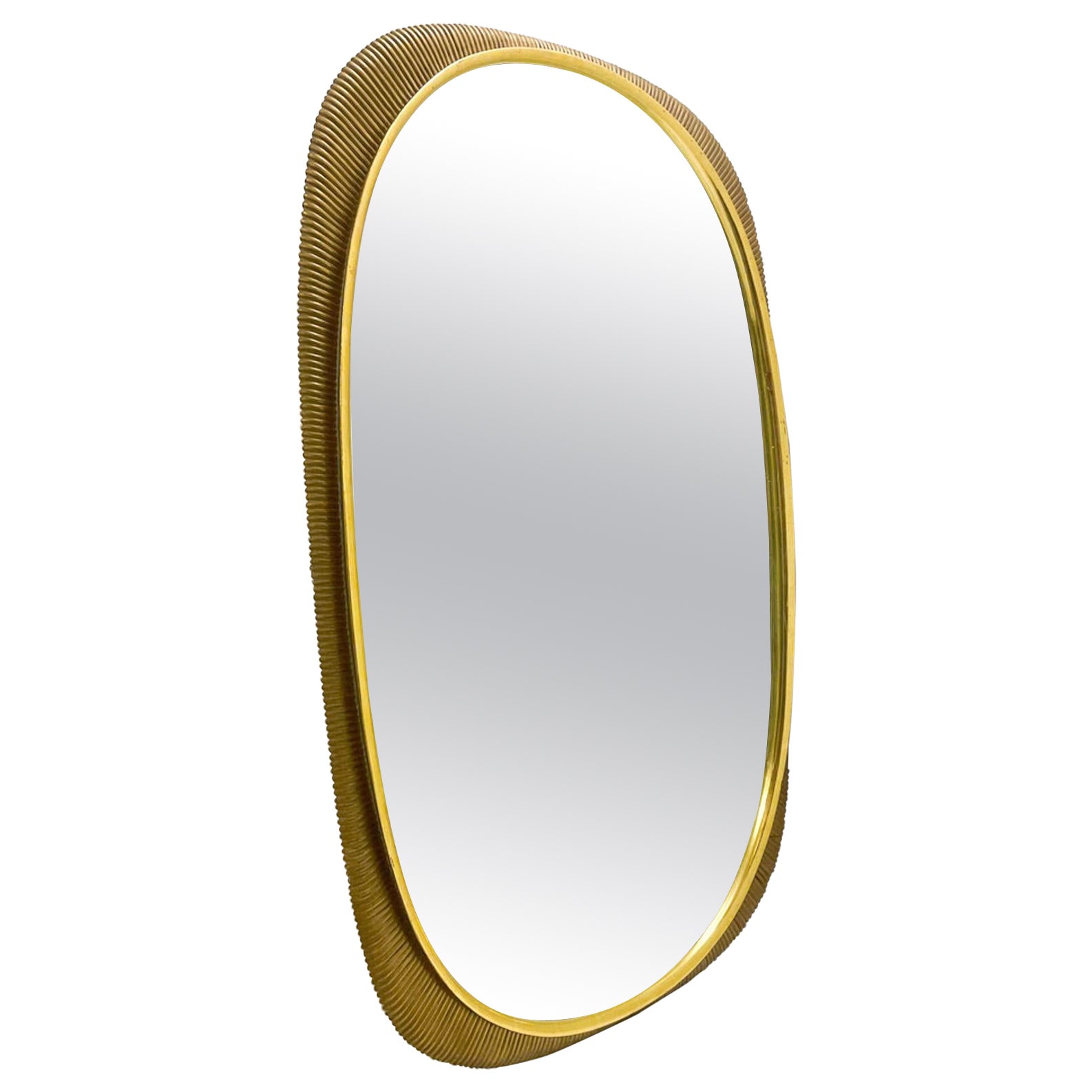 Mid-Century Curved Gilded Wood attributed to Osvaldo Borsani, 1940s For Sale