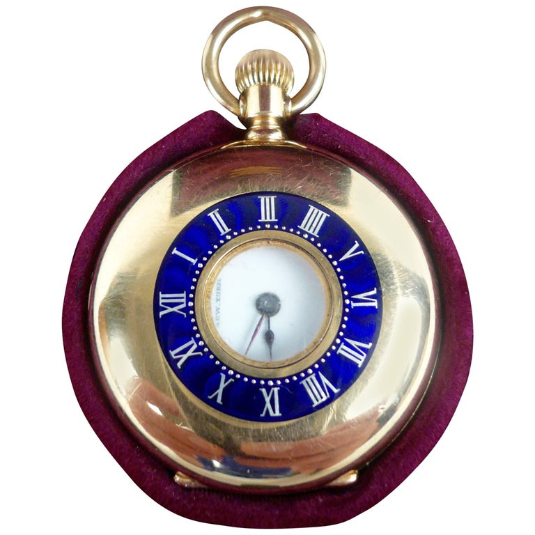Tiffany and Co. 18 Karat Yellow Gold and Enamel Pendant Watch at 1stDibs