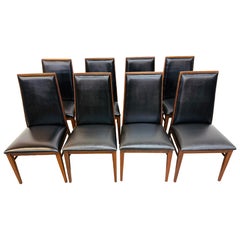 Mid-Century Modern Dillingham Walnut Dining Chairs - Set of 8