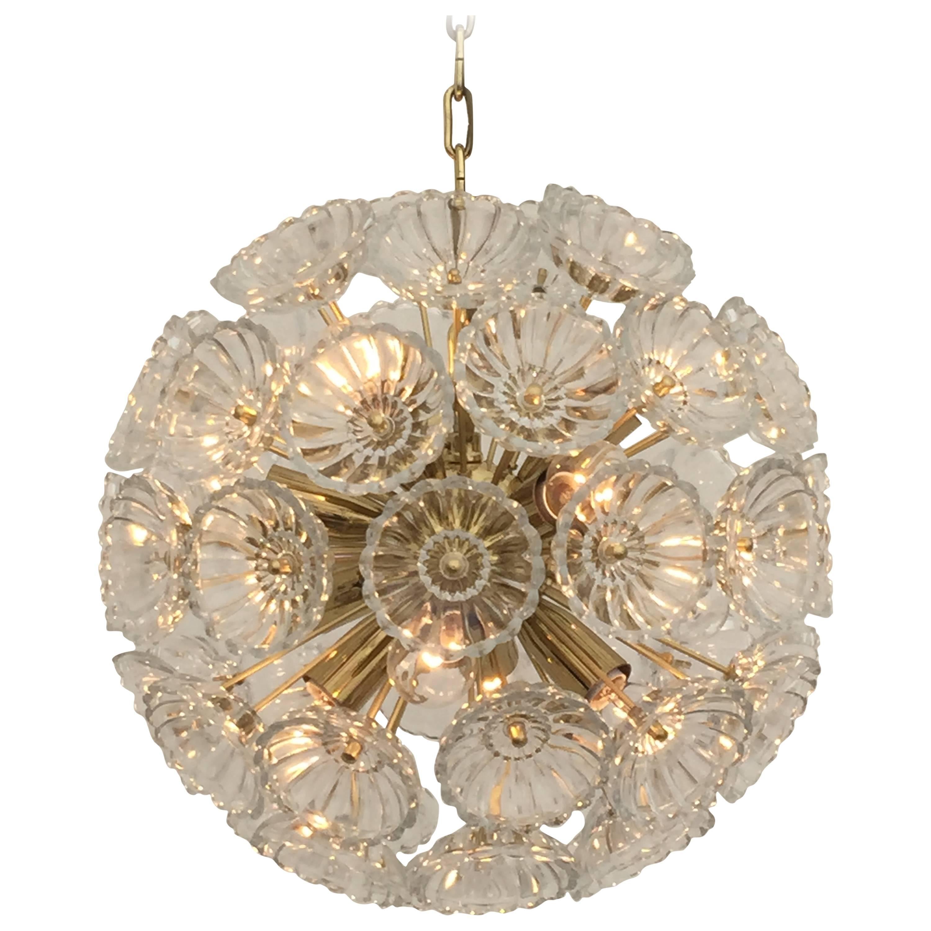 Floral Glass Pusteblum Chandelier For Sale