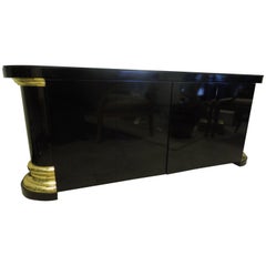 Mastercraft Black and Brass Vintage 1970s Sideboard