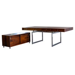 Grand bureau et buffet en bois de rose par Bodil Kjaer pour E. Pedersen & Søn, 1959