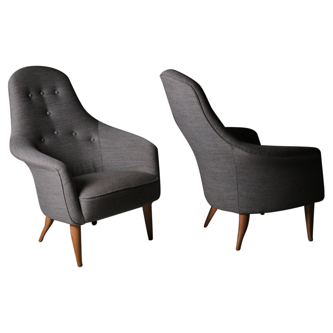 Lounge chairs 'Stora Adam' by Kerstin Hörlin-Holmquist, NK, Sweden, 1960s For Sale