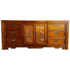Chinoiserie Dresser With Brass Handles by Broyhill