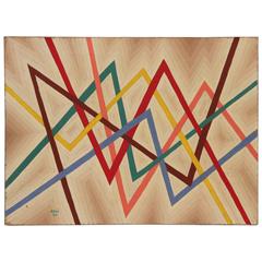 Period Op Art Painting Attributed to Parisian Gallerist Denise Rene